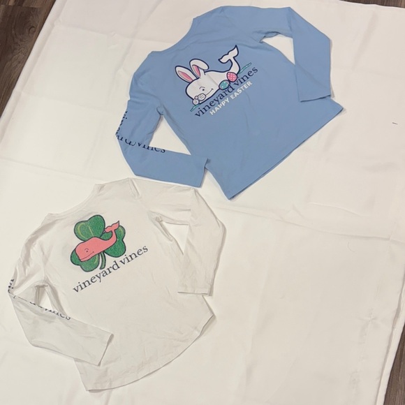 Vineyard Vines Kids Long Sleeve Tees - Blue and White - Picture 3 of 4